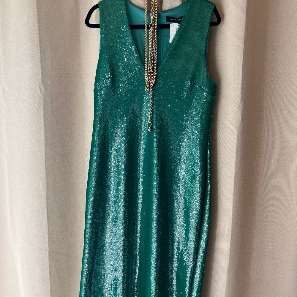 Sally Lapointe green sequin dress BRAND NEW with tags! size 12